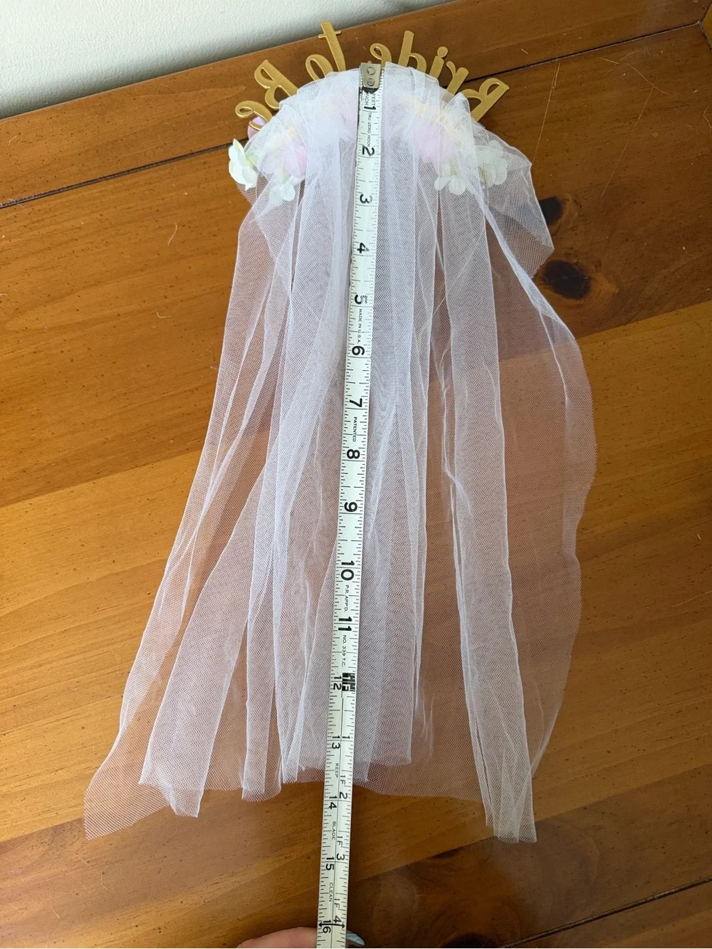 Bridal Floral Headband with Veil - Pink & White